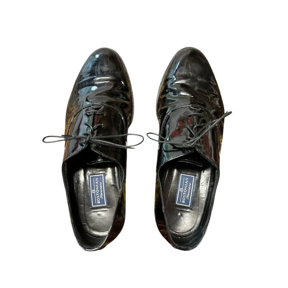 Bostonian‎ Florentine Mens Black Patent Leather Dress Shoes Made in Italy • 10 W